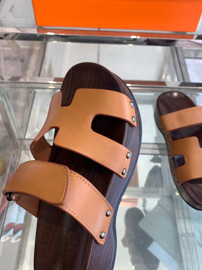HM 25 Kos Clog Sandals Brown Cowhide 292050