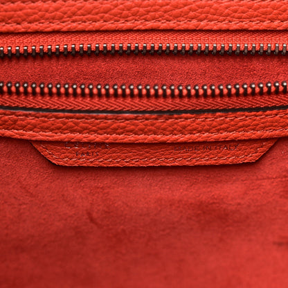 Drummed Calfskin Mini Luggage Vermillion