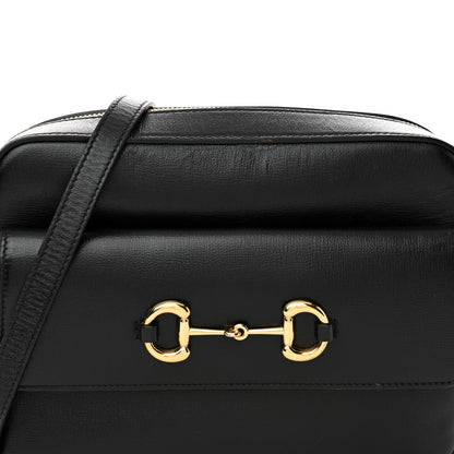 Textured Calfskin Small Horsebit 1955 Shoulder Bag Black