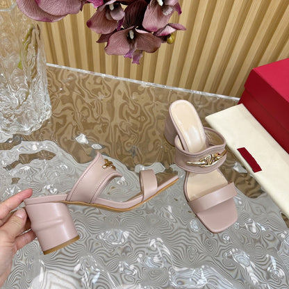 High Heel 70 Sandal The Bold Edition Vlogo Square Toe Rose Cannelle