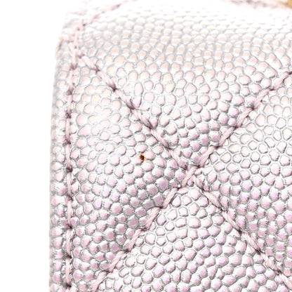 Metallic Caviar Quilted Extra Mini Coco Handle Flap Light Pink