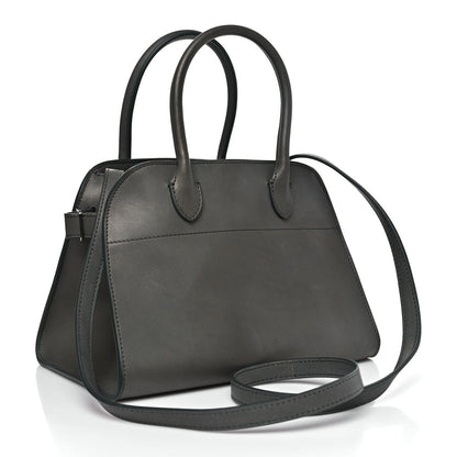 Polished Saddle Calfskin Soft Margaux 10 Bag Koala Grey
