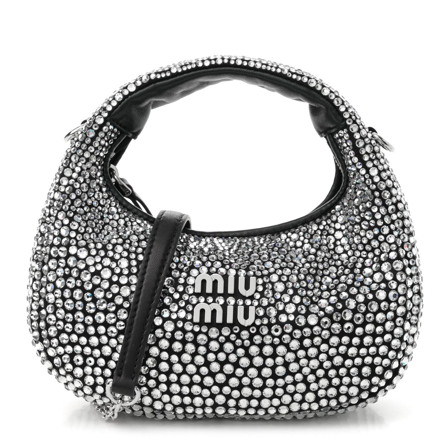 Crystal Silk Starlight Mini Wander Hobo Black