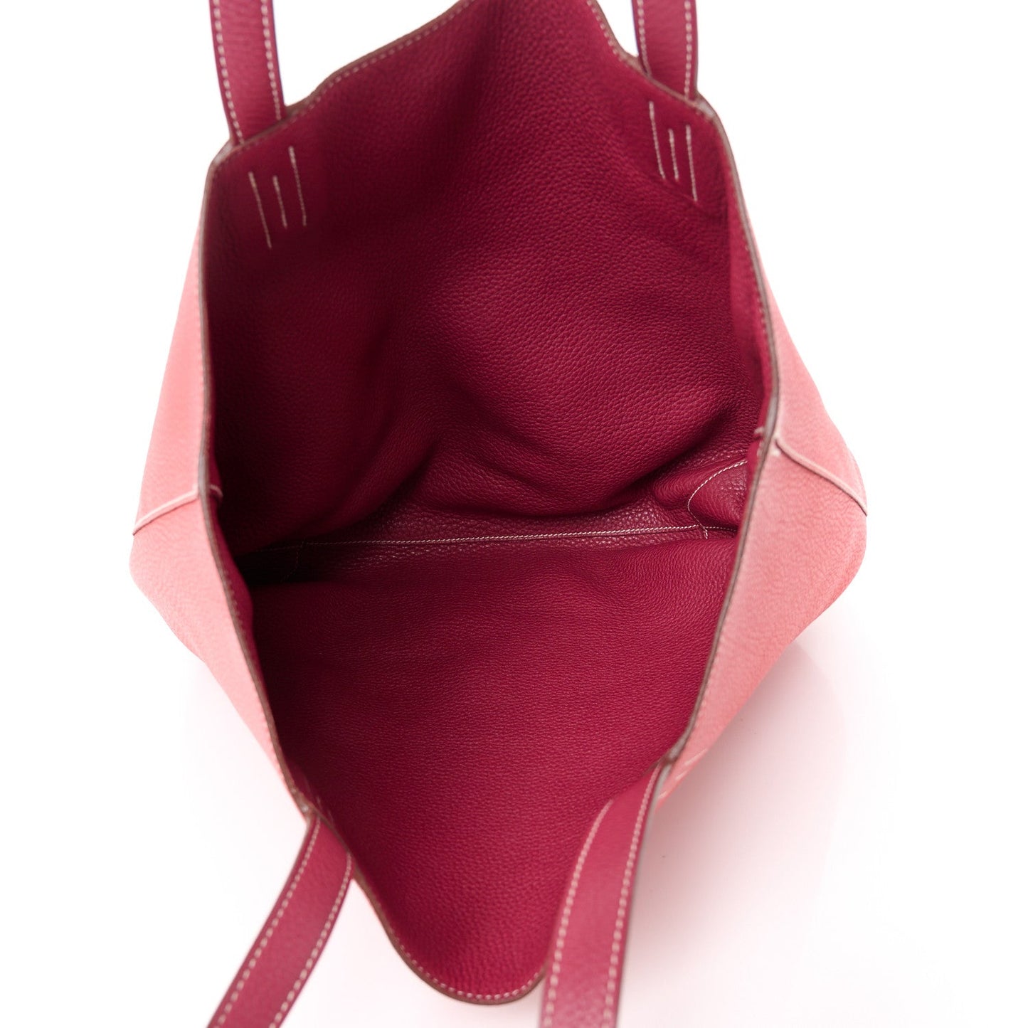 Taurillon Clemence Double Sens 36 Reversible Tote Rubis Bougainvillea