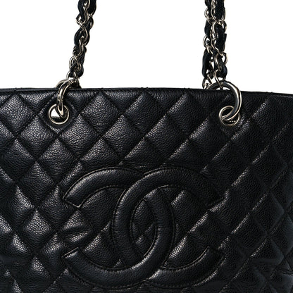 Caviar Quilted Grand Shopping Tote GST Black