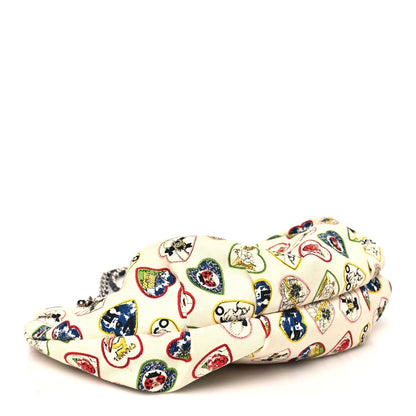 Canvas Coco Hearts Shoulder Bag White