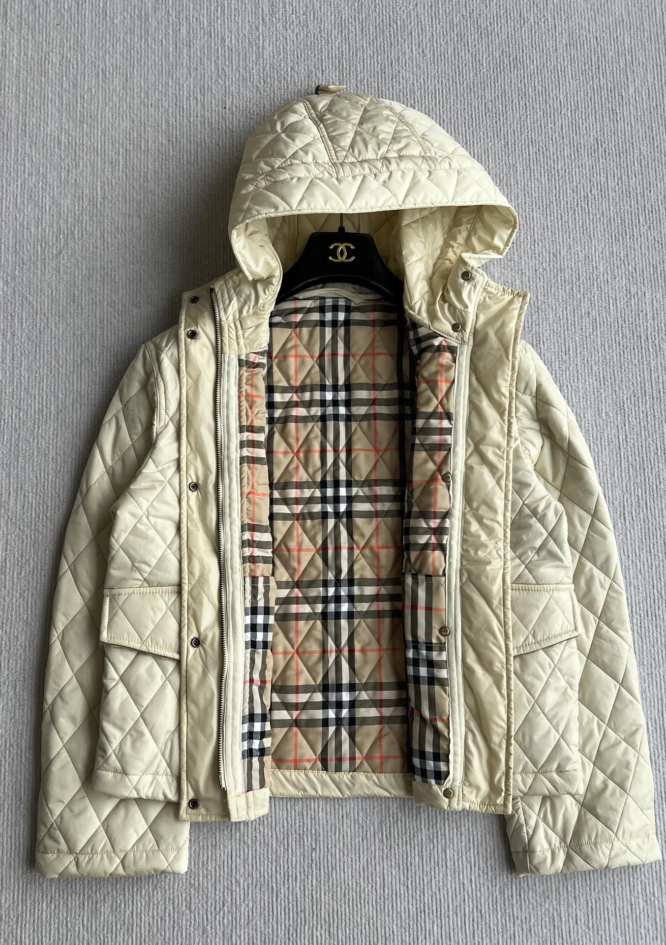 Bur 25 Quilted Jacket Ivory White Polyester 300086