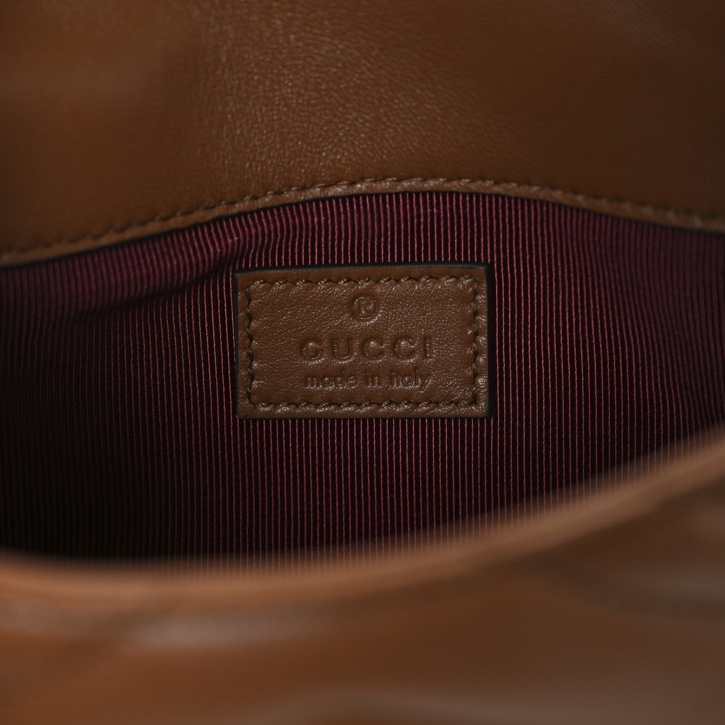 Lambskin Matelasse Mini GG Marmont Shoulder Bag Brown