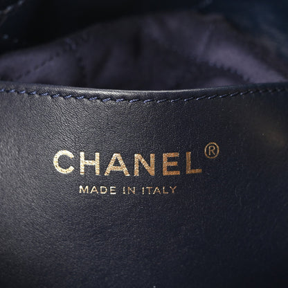 Shaded Calfskin Quilted Mini Chanel 22 Blue Dark Blue