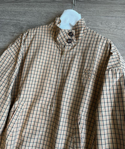 Miu Miu 25 Plaid Stand-up Collar Jacket Katun Pelapis