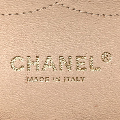 Caviar Quilted Jumbo Double Flap Beige Clair