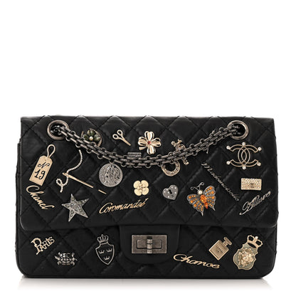 Aged Calfskin Lucky Charms 2.55 Reissue 225 Flap Black