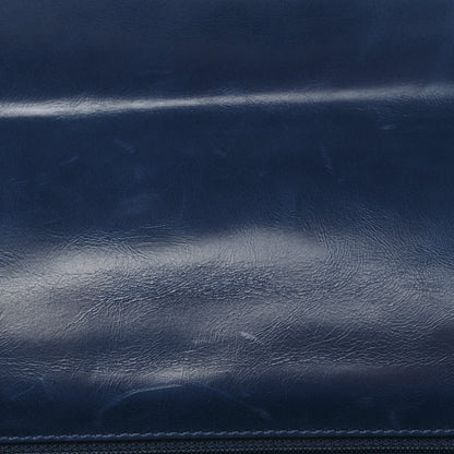 Aged Calfskin Chevron Quilted Small Coco Handle Flap Blue