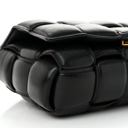 Nappa Maxi Intreccio Padded Cassette Crossbody Bag Black