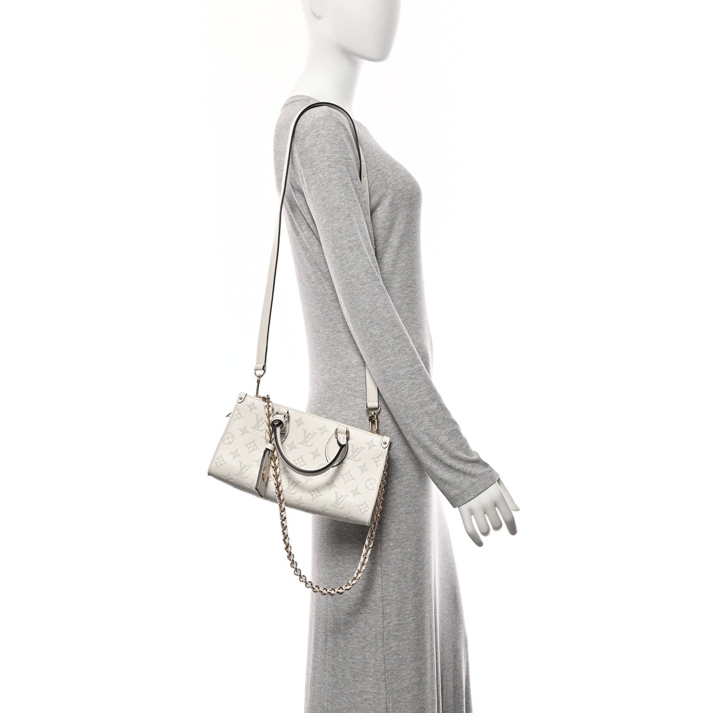 Calfskin Embossed Monogram OnTheGo East West White