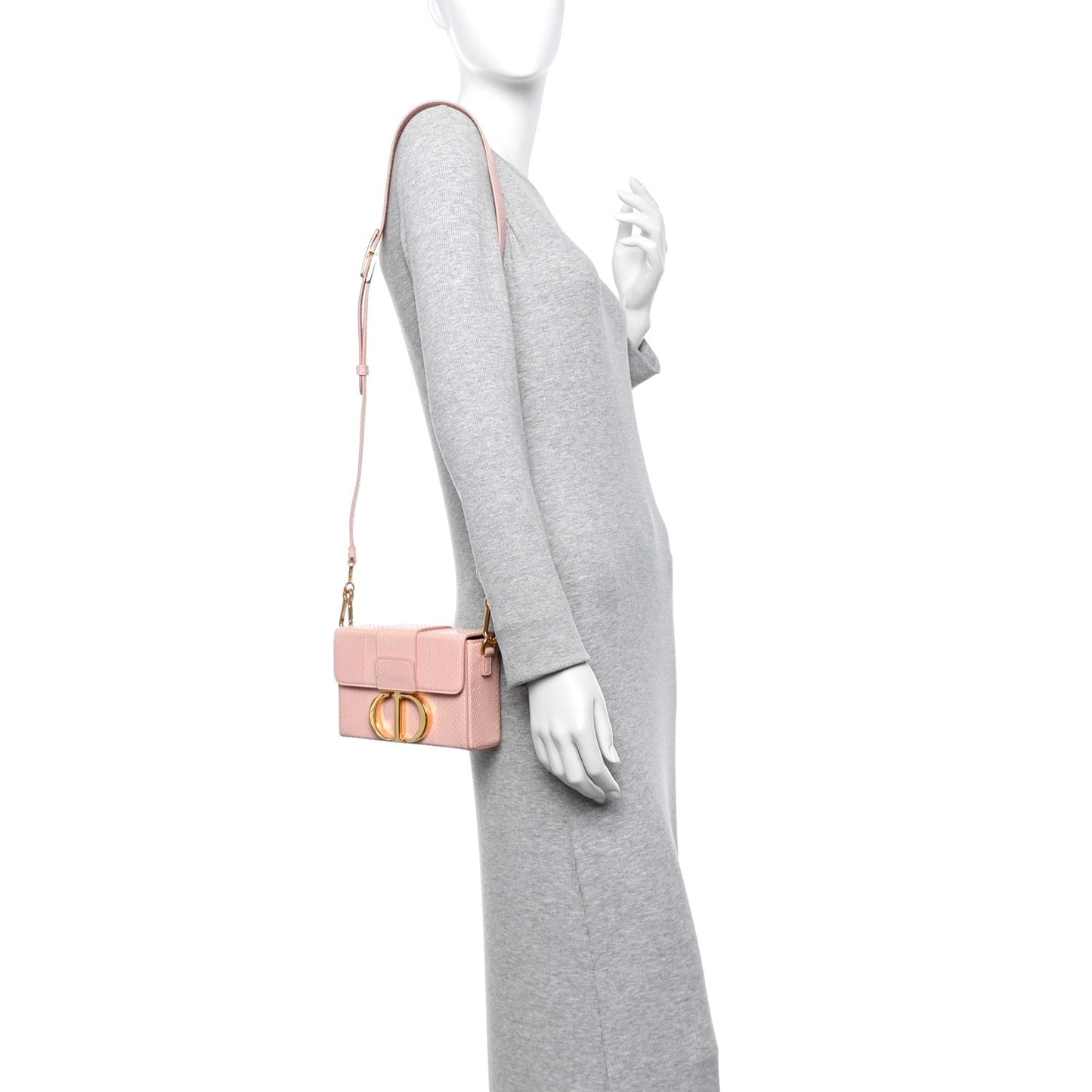 Snakeskin 30 Montaigne Box Bag Rose Clair