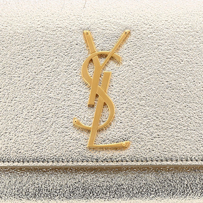Metallic Textured Calfskin Classic Monogram Cassandre Clutch Pale Gold