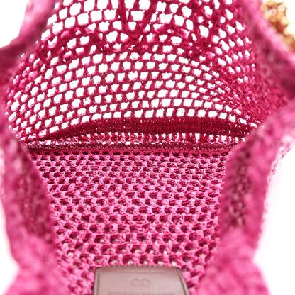 Raffia Summer Banana Tote Fuchsia Rose