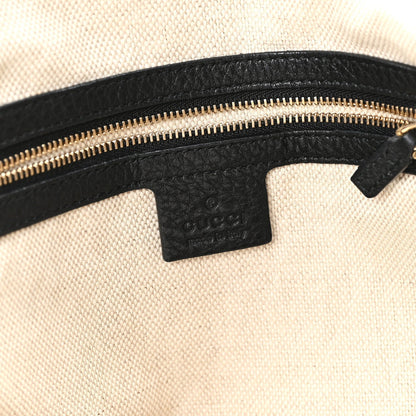 Pebbled Calfskin Medium Soho Shoulder Bag Black