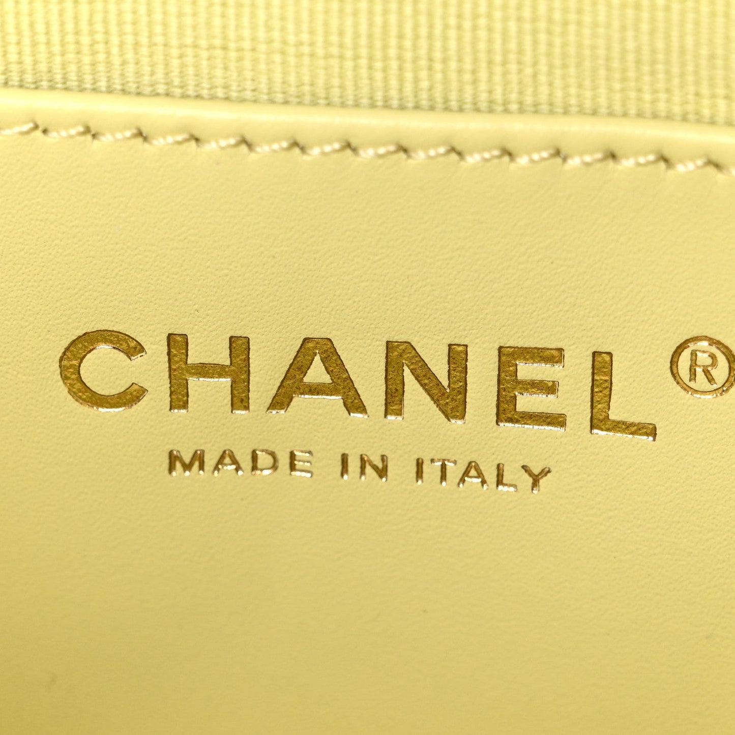 Shiny Caviar Quilted Mini Chain Messenger Flap Bag Yellow