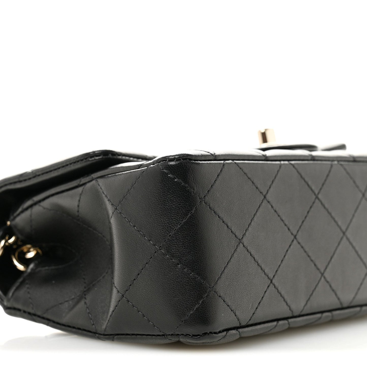 Lambskin Quilted Mini Rectangular Flap Black