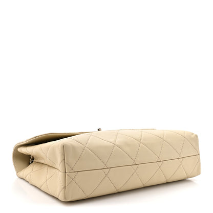 Calfskin Quilted In the Business Flap Bag Light Beige