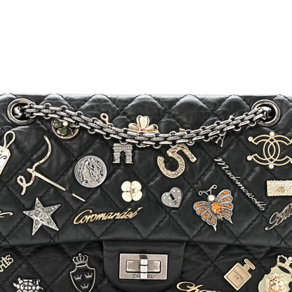 Aged Calfskin Lucky Charms 2.55 Reissue 225 Flap Black