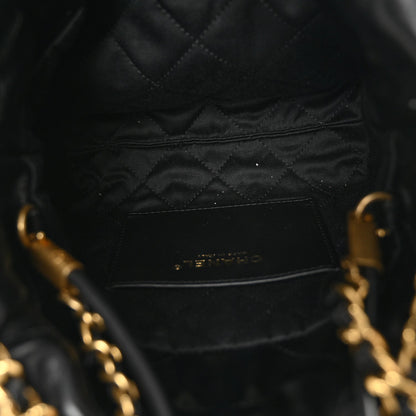 Shiny Calfskin Quilted Mini Chanel 22 Black