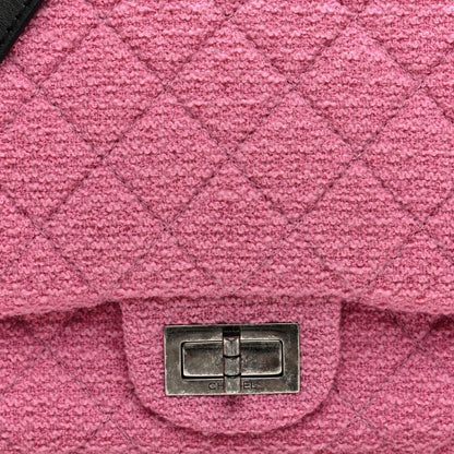 Easy Tweed Jumbo Reissue Messenger Flap Pink Black