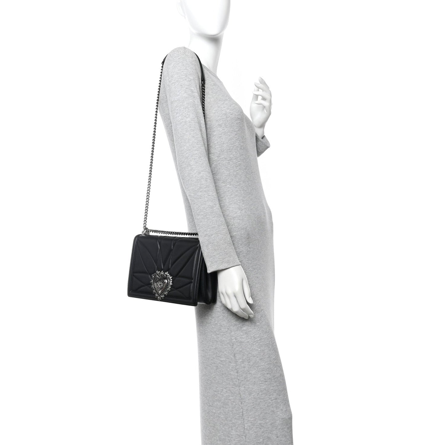 Calfskin Large Devotion Crossbody Bag Black