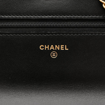 Calfskin Quilted Perfect Fit Wallet On Chain WOC Black