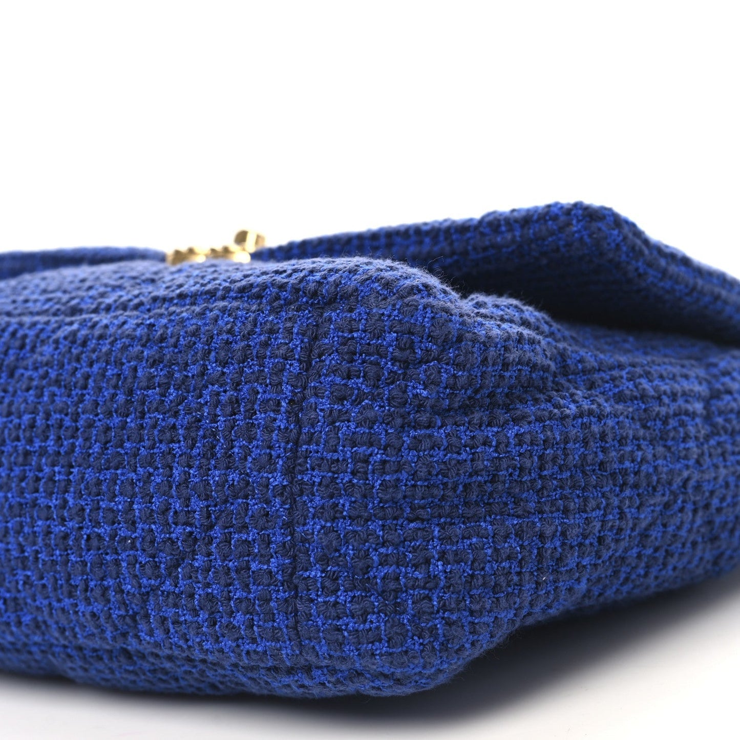 Tweed Quilted Large Chanel 19 Flap Blue