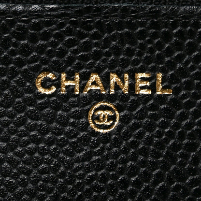 Caviar Quilted Wallet On Chain WOC Black