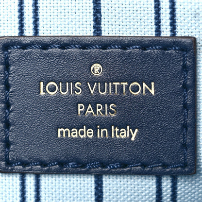 Raffia Calfskin Monogram Giant Onthego MM Blue