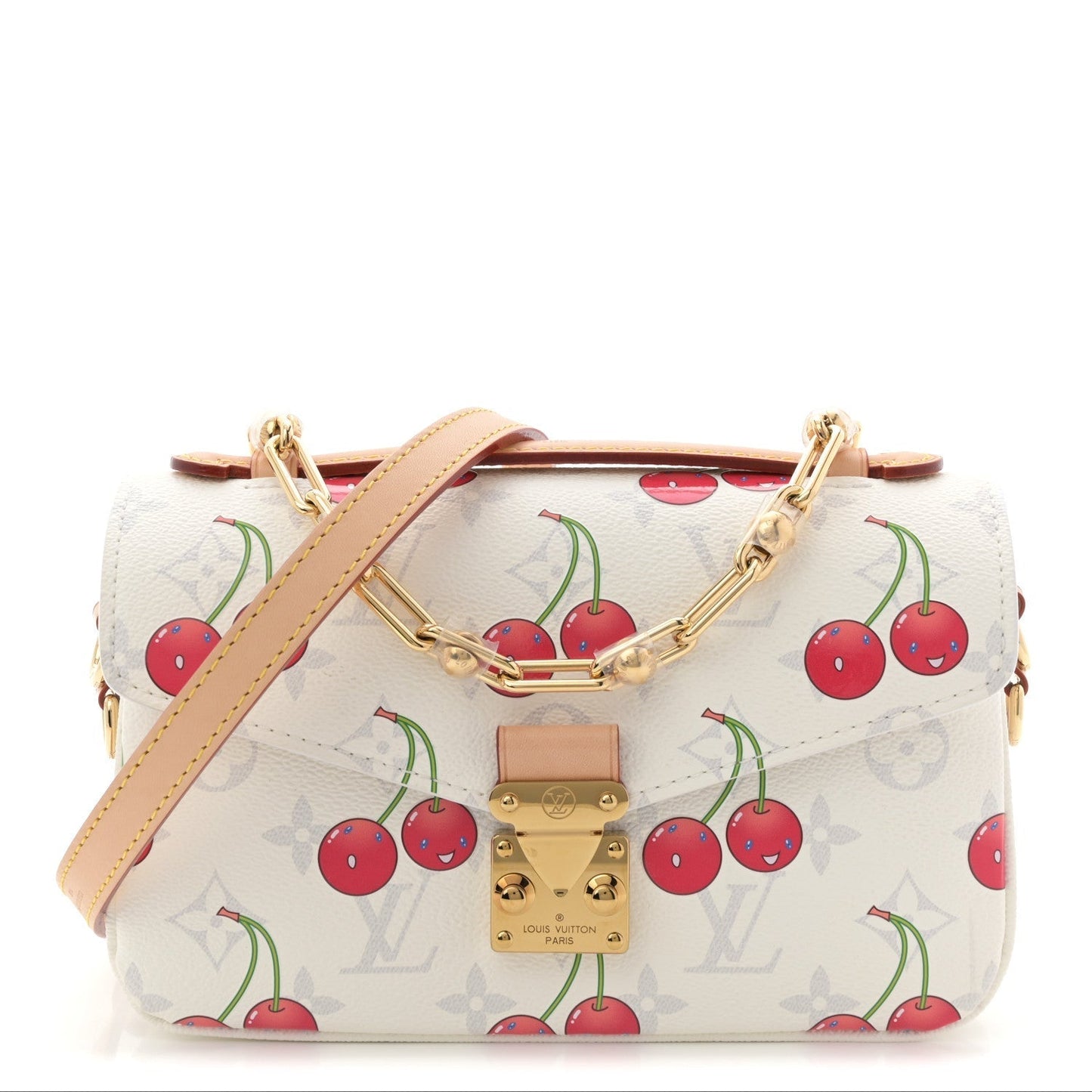 LV X TM Monogram Cerises Pochette Metis East West White