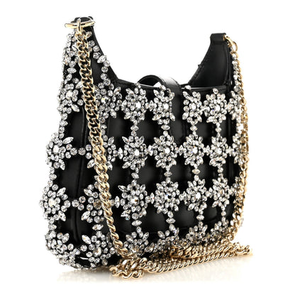 Calfskin Crystal Mini Jackie Notte Bag Black