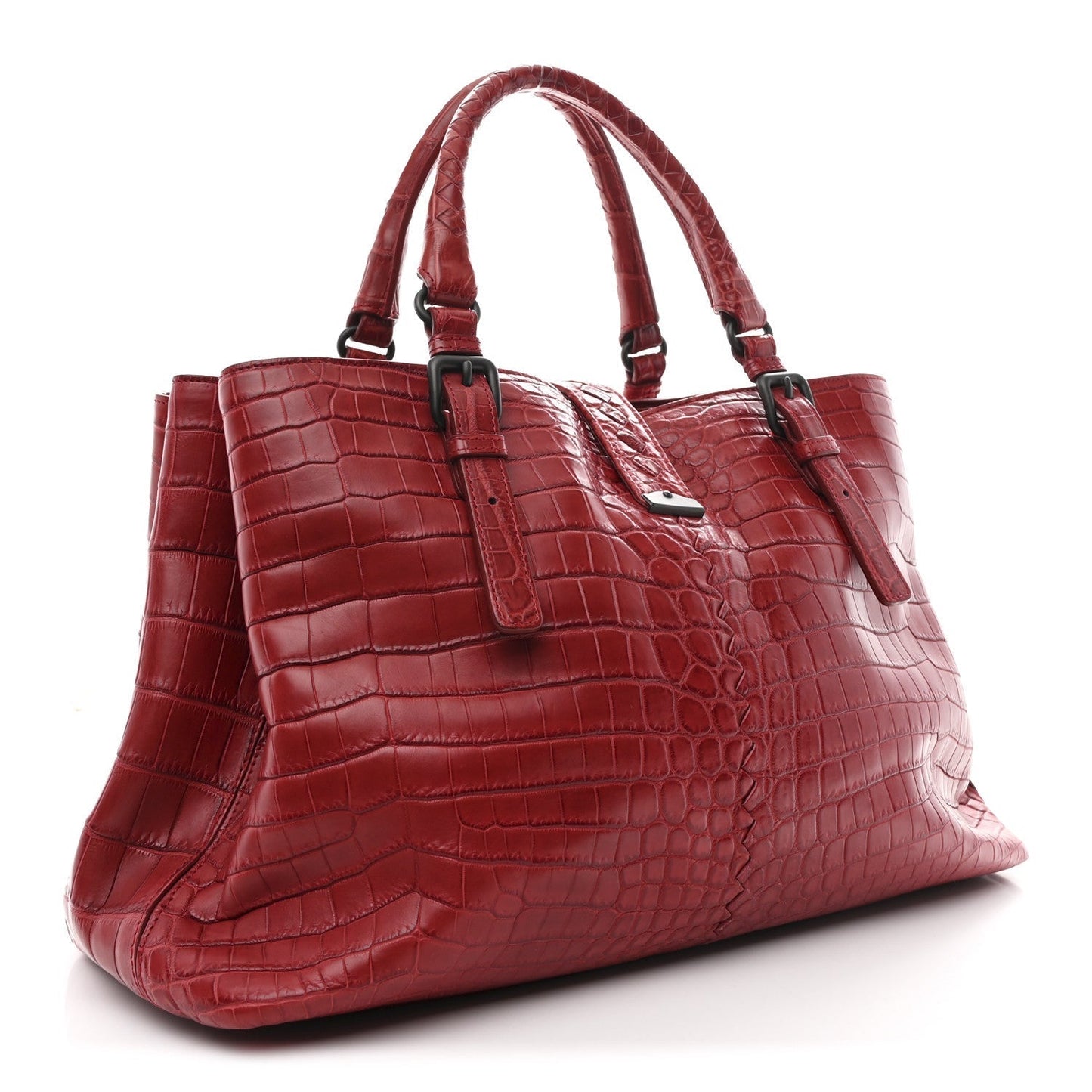 Soft Crocodile Fume Medium Roma Tote Blood