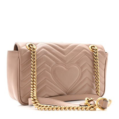 Calfskin Matelasse Small GG Marmont Shoulder Bag Porcelain Rose