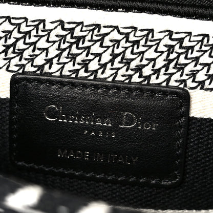 Canvas Houndstooth Embroidered Medium Lady D-Lite Black White