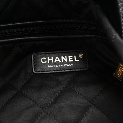 Shiny Calfskin Quilted Small Chanel 22 Black