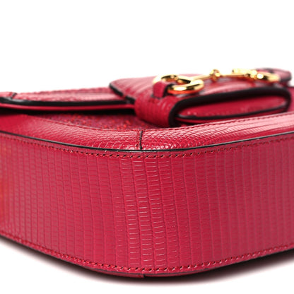 Canvas Calfskin Crystal GG Monogram Snakeskin Mini Horsebit 1955 Shoulder Bag Pink