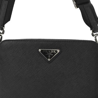 Saffiano Travel Small Brique Crossbody Bag Black