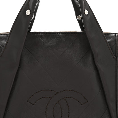 Calfskin Chevron CC All Day Long Boston Brown
