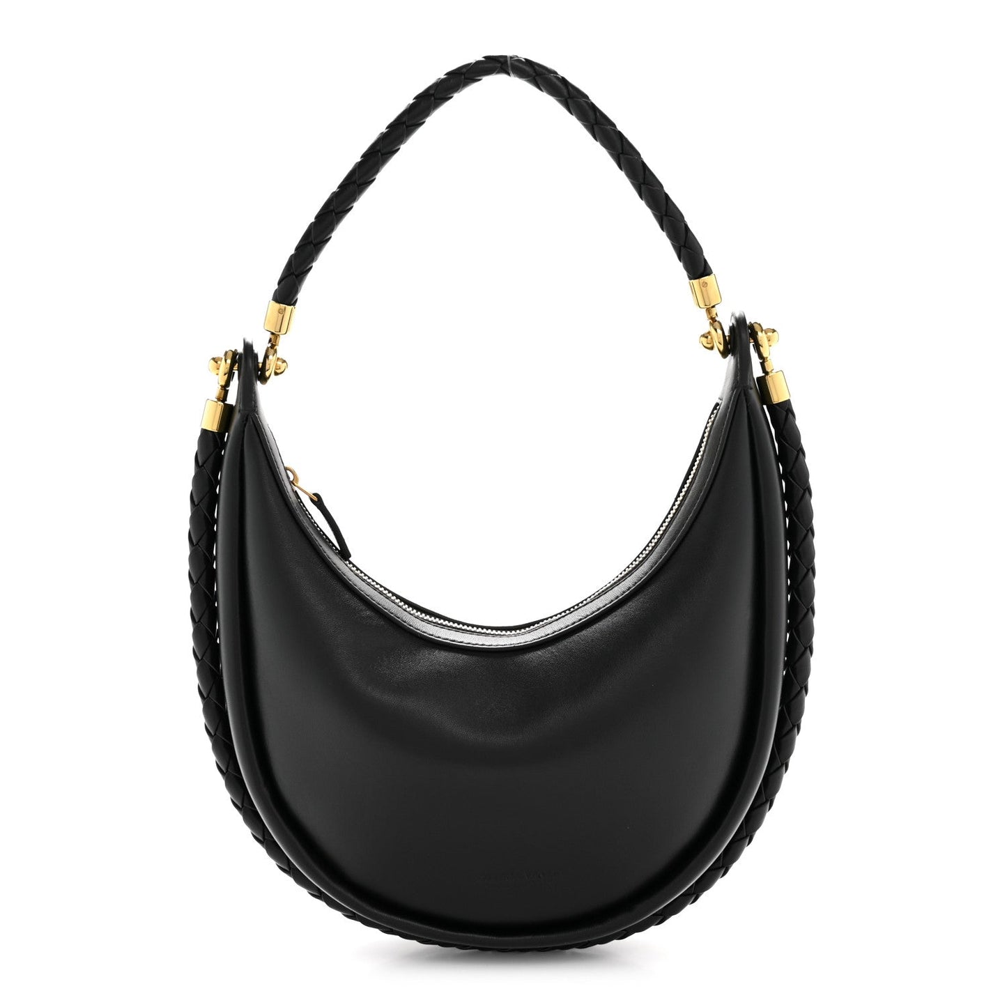 Smooth Calfskin Hula Hoop Shoulder Bag Black