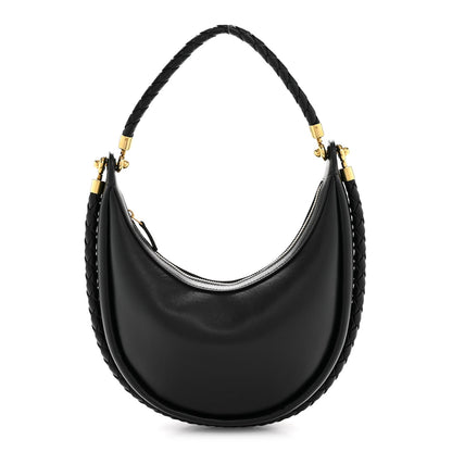 Smooth Calfskin Hula Hoop Shoulder Bag Black