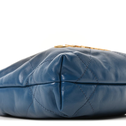 Shaded Calfskin Quilted Mini Chanel 22 Blue Dark Blue