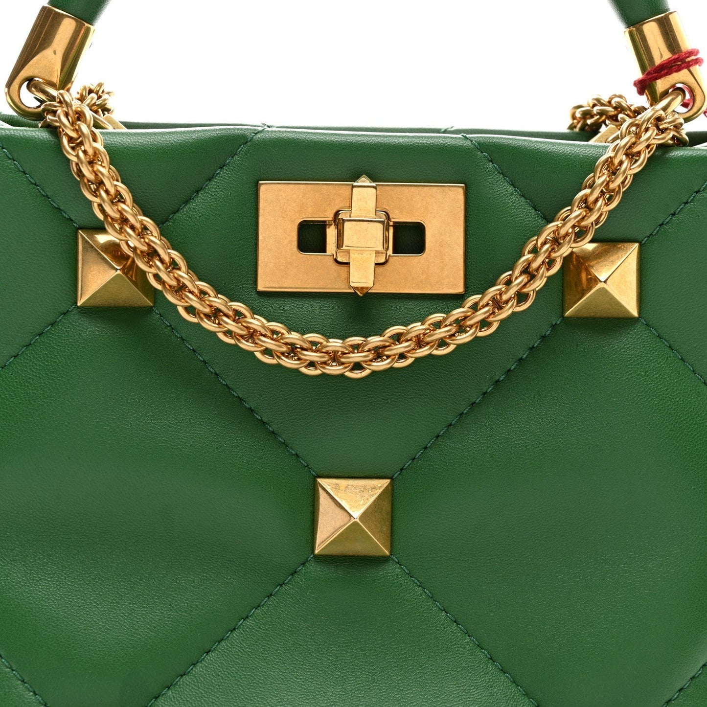 Nappa Small Roman Stud The Handle Bag Gea Green