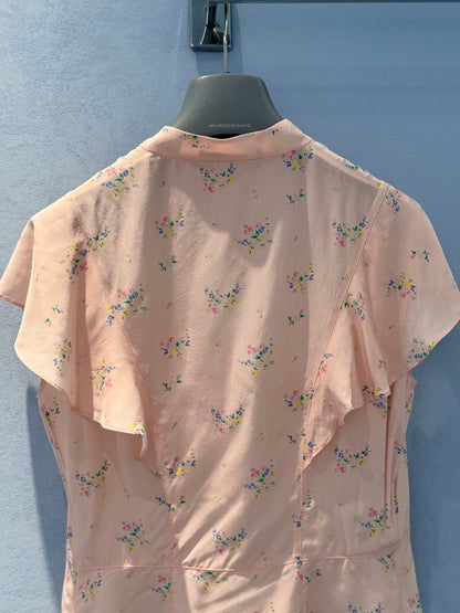 Prada 25 Floral Vest Pink Viscose and Silk