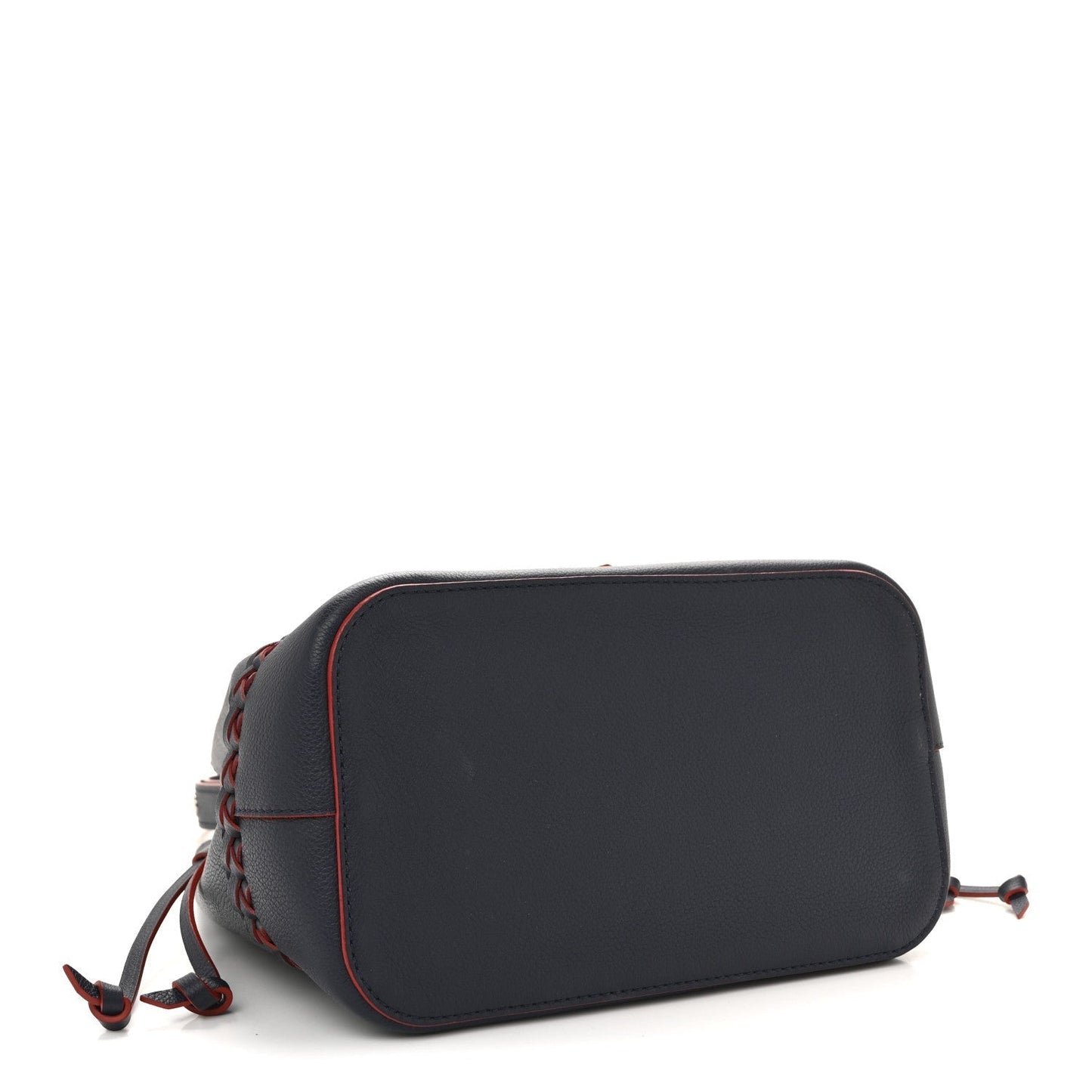 Soft Calfskin Braided Lockme Bucket Marine Rouge