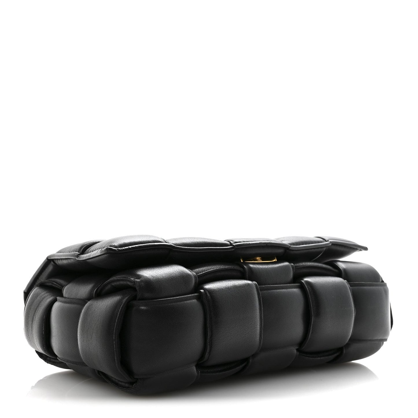 Nappa Maxi Intreccio Padded Cassette Crossbody Bag Black